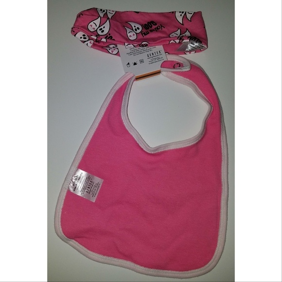NWT You're My Boo! Pink Ghost Halloween Bib & Headband Set Size 0-12 Months - Picture 4 of 5